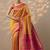 mustard woven design kanjeevaram saree with unstitched blouse piece