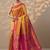 mustard woven design kanjeevaram saree with unstitched blouse piece