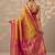 mustard woven design kanjeevaram saree with unstitched blouse piece