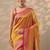 mustard woven design kanjeevaram saree with unstitched blouse piece