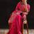 magenta woven design saree with unstitched blouse piece
