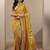 gold solid saree with unstitched blouse piece
