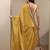gold solid saree with unstitched blouse piece
