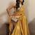gold solid saree with unstitched blouse piece