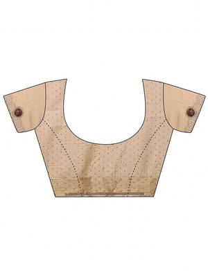 gold woven design banarasi saree with unstitched blouse piece 4