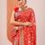 red woven design saree with unstitched blouse piece