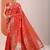 red woven design saree with unstitched blouse piece