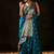 teal woven design saree with unstitched blouse piece
