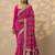 magenta bandhani printed saree with unstitched blouse piece