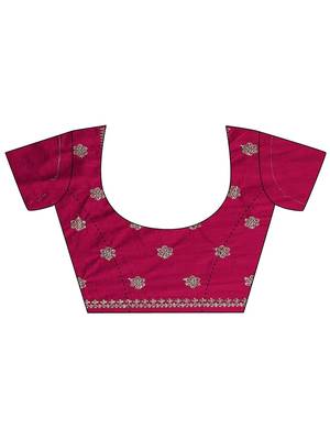 magenta bandhani printed saree with unstitched blouse piece 5