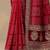 red bandhani printed saree with unstitched blouse piece