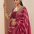 pink printed saree with unstitched blouse piece