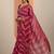 pink printed saree with unstitched blouse piece