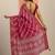 pink printed saree with unstitched blouse piece