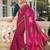 magenta printed saree with unstitched blouse piece