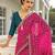 magenta printed saree with unstitched blouse piece