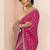 magenta printed saree with unstitched blouse piece