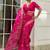 pink printed saree with unstitched blouse piece