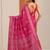 pink printed saree with unstitched blouse piece