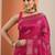 pink printed saree with unstitched blouse piece