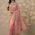 pink embroidered banarasi nylon saree with unstitched blouse piece