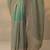 sea green embroidered nylon saree with unstitched blouse piece