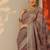 purple embroidered banarasi nylon saree with unstitched blouse piece