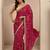 maroon tribal printed saree with unstitched blouse piece