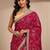 maroon tribal printed saree with unstitched blouse piece
