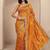 mustard tribal printed saree with unstitched blouse piece