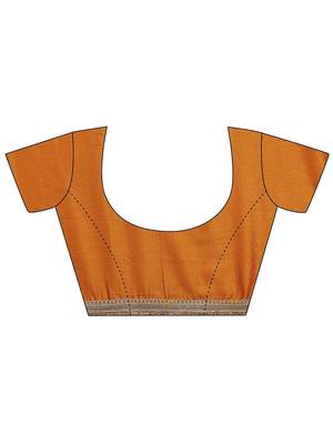 mustard tribal printed saree with unstitched blouse piece 3