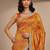 mustard tribal printed saree with unstitched blouse piece