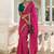 pink printed bandhani saree with unstitched blouse piece