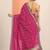 pink printed bandhani saree with unstitched blouse piece