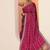pink printed bandhani saree with unstitched blouse piece