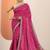 pink printed bandhani saree with unstitched blouse piece