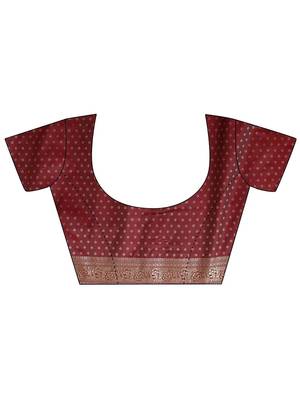 mauve banarasi silk blend saree 4