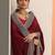 maroon embellished saree with unstitched blouse piece