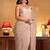 beige floral embellished silk blend saree