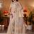 beige floral embellished silk blend saree