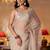 beige floral embellished silk blend saree