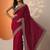 maroon embellished saree with unstitched blouse piece