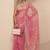 pink embellished saree with unstitched blouse piece
