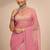 pink embellished saree with unstitched blouse piece