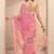 pink embellished saree with unstitched blouse piece