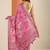 pink printed saree with unstitched blouse piece