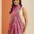 pink printed saree with unstitched blouse piece