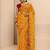 yellow bandhani printed saree with unstitched blouse piece