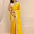 yellow embroidered saree with unstitched blouse piece