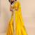 yellow embroidered saree with unstitched blouse piece